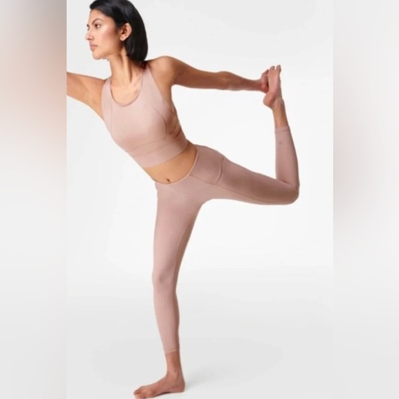 SWEATY BETTY - Halter Sport Bra Soft Ash Pink Size XS - Picture 5 of 5